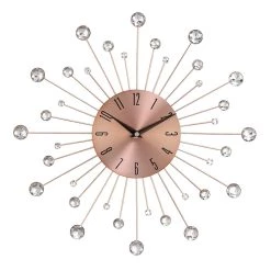 Hot Sale ✔️ Copper Metal Glam Wall Clock, 15" by Ivory and Iris 🔥