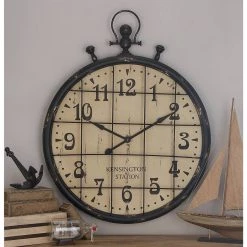 Outlet 🧨 Black Industrial Metal Wall Clock, 50" x 39" by Ivory and Iris 👍 -Cheap Ivory and Iris Store D495791S 7