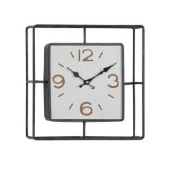 Buy 🥰 Black Contemporary Metal Wall Clock, 12" x 12" by Ivory and Iris 😍