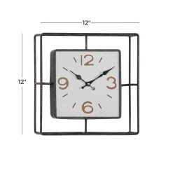 Buy 🥰 Black Contemporary Metal Wall Clock, 12" x 12" by Ivory and Iris 😍 -Cheap Ivory and Iris Store D495793S 6