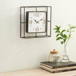 Buy 🥰 Black Contemporary Metal Wall Clock, 12" x 12" by Ivory and Iris 😍 -Cheap Ivory and Iris Store D495793S 7
