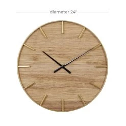 Coupon 🛒 Brown Rustic Wood Wall Clock, 24" x 24" by Ivory and Iris 💯 -Cheap Ivory and Iris Store D495796S 7