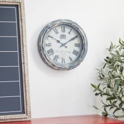 Buy 🎉 Black Metal Farmhouse Wall Clock, 14" x 14" x 3" by Ivory and Iris 🔔 -Cheap Ivory and Iris Store D495798S 7