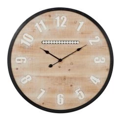 Coupon 👏 Brown Farmhouse Wood Wall Clock, 32" x 32" by Ivory and Iris 🌟