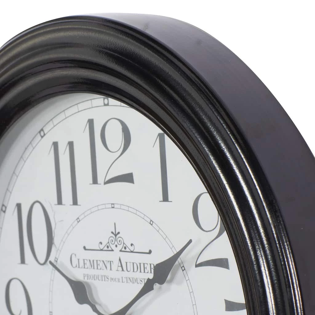 Best deal π Farmhouse Round Black Metal and Wood Clement Audierne Wall Clock, 14" x 14" x 2.40" by Ivory and Iris π 3 Best deal π Farmhouse Round Black Metal and Wood Clement Audierne Wall Clock, 14" x 14" x 2.40" by Ivory and Iris π - Image 3