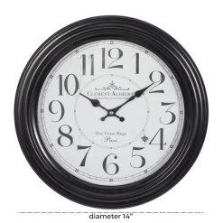 Best deal π Farmhouse Round Black Metal and Wood Clement Audierne Wall Clock, 14" x 14" x 2.40" by Ivory and Iris π 12 Best deal π Farmhouse Round Black Metal and Wood Clement Audierne Wall Clock, 14" x 14" x 2.40" by Ivory and Iris π -Cheap Ivory and Iris Store D495803S 6