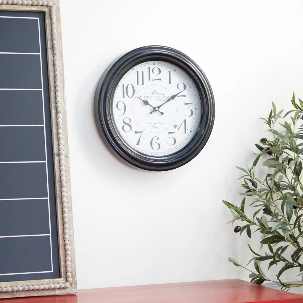 Best deal π Farmhouse Round Black Metal and Wood Clement Audierne Wall Clock, 14" x 14" x 2.40" by Ivory and Iris π 7 Best deal π Farmhouse Round Black Metal and Wood Clement Audierne Wall Clock, 14" x 14" x 2.40" by Ivory and Iris π - Image 7