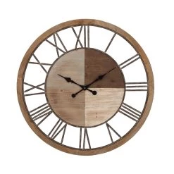 Wholesale ✔️ Brown Farmhouse Wood Wall Clock, 36" x 36" by Ivory and Iris 🎉