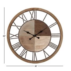 Wholesale ✔️ Brown Farmhouse Wood Wall Clock, 36" x 36" by Ivory and Iris 🎉 -Cheap Ivory and Iris Store D495808S 6