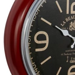 New ✔️ Red Vintage Metal Wall Clock, 17" x 17" by Ivory and Iris 👍 -Cheap Ivory and Iris Store D495817S 3