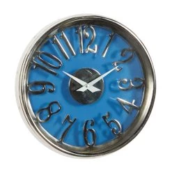 Coupon 👍 Blue Aluminum Contemporary Wall Clock, 12" x 12" x 2" by Ivory and Iris 🔔