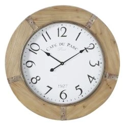 Best reviews of 👍 Brown Rustic Wood Wall Clock, 32" x 32" by Ivory and Iris ⭐