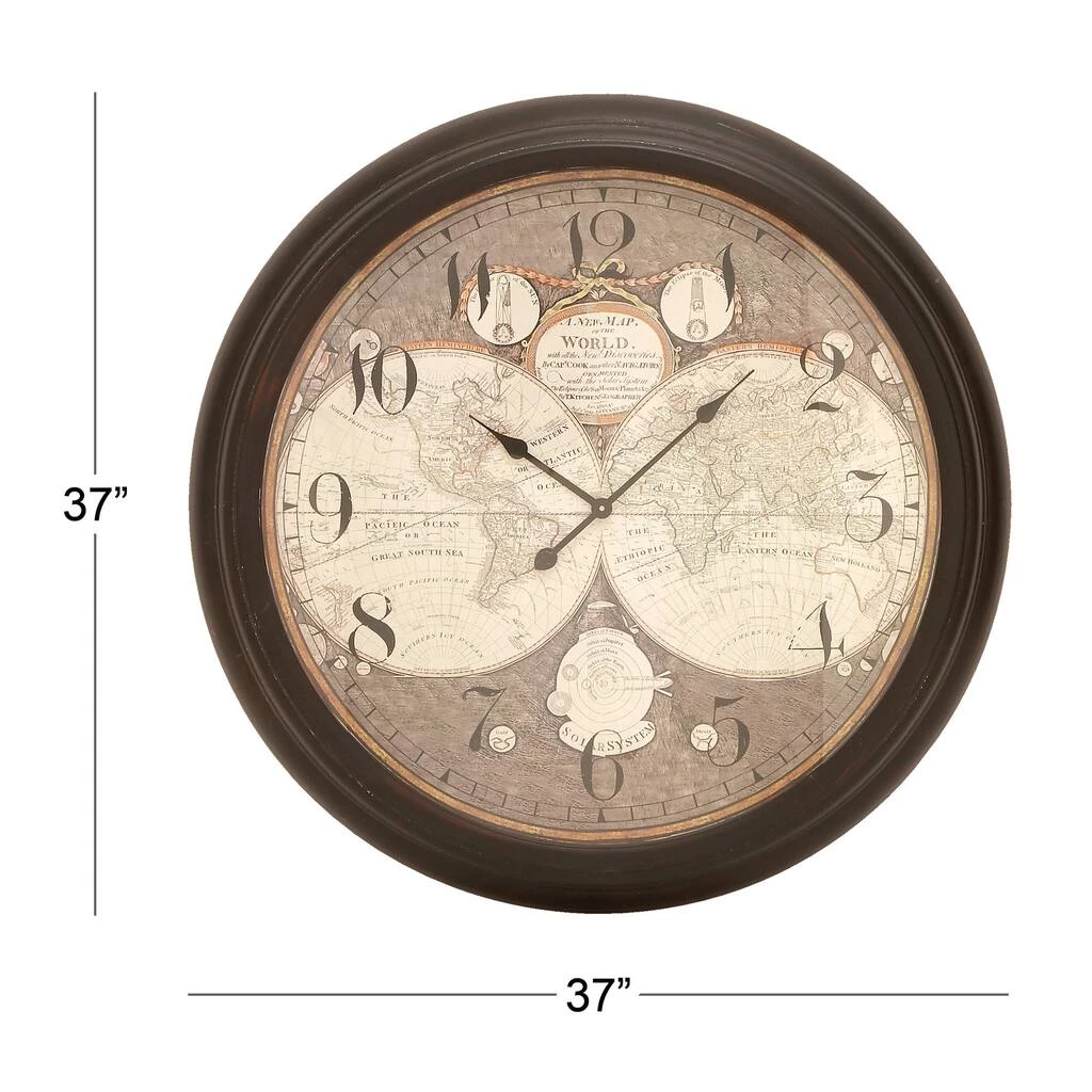 Best Pirce π― Brown Vintage Metal Wall Clock, 37" x 37" by Ivory and Iris π₯ 4 Best Pirce π― Brown Vintage Metal Wall Clock, 37" x 37" by Ivory and Iris π₯ - Image 4