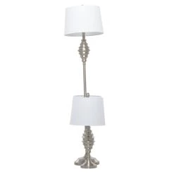 Promo 👏 Set of 3 Silver Iron Coastal Table Lamp, 59" x 10" x 10" by Ivory and Iris 👏 -Cheap Ivory and Iris Store D495994S 6