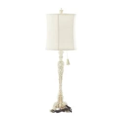 Deals 🔔 White Polystone Coastal Buffet Lamp 7" x 7" x 31" by Ivory and Iris 🧨 -Cheap Ivory and Iris Store D495996S 8