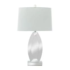 Coupon 💯 Silver Glass Glam Table Lamp, 29" x 12" x 17" by Ivory and Iris 😀