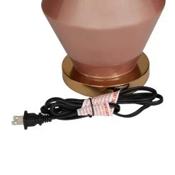 Best Pirce ⌛ Pink Polyester Glam Table Lamp, 20" x 13" x 13" by Ivory and Iris ✨ -Cheap Ivory and Iris Store D496004S 4