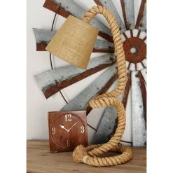 Best reviews of ❤️ Brown Rope and Iron Rustic Desk Lamp, 32" x 11" x 14" by Ivory and Iris 🎉 -Cheap Ivory and Iris Store D496013S 14