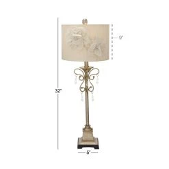 Top 10 🔥 Set of 2 Tan Metal Glam Buffet Lamp, 32" by Ivory and Iris 😀 -Cheap Ivory and Iris Store D496015S 11
