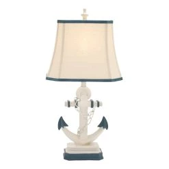Best reviews of π Set of 2 Blue Polystone Nautical Table Lamp, 28" by Ivory and Iris π
