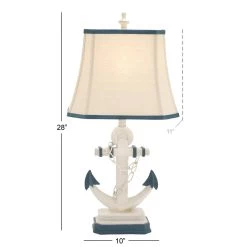 Best reviews of 🛒 Set of 2 Blue Polystone Nautical Table Lamp, 28" by Ivory and Iris 🎉 -Cheap Ivory and Iris Store D496018S 12