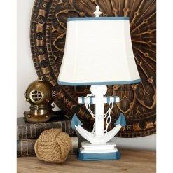 Best reviews of 🛒 Set of 2 Blue Polystone Nautical Table Lamp, 28" by Ivory and Iris 🎉 -Cheap Ivory and Iris Store D496018S 14