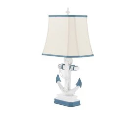 Best reviews of 🛒 Set of 2 Blue Polystone Nautical Table Lamp, 28" by Ivory and Iris 🎉 -Cheap Ivory and Iris Store D496018S 5