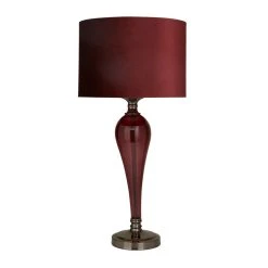 Coupon 🔔 Red Velvet Glam Table Lamp, 27" x 13" x 13" by Ivory and Iris 🤩