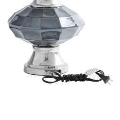 Hot Sale 💯 Silver Glass Traditional Table Lamp, 27" x 16" x 16" by Ivory and Iris 🤩 -Cheap Ivory and Iris Store D496021S 9