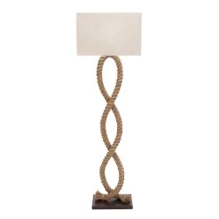 Wholesale ⭐ Brown Jute Rope and Iron Rustic Floor Lamp, 63" x 20" x 9" by Ivory and Iris 🛒