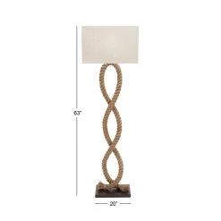 Wholesale ⭐ Brown Jute Rope and Iron Rustic Floor Lamp, 63" x 20" x 9" by Ivory and Iris 🛒 -Cheap Ivory and Iris Store D496024S 7