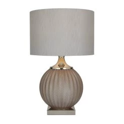 Cheapest ❤️ Grey Polyester Transitional Table Lamp, 27" x 17" x 17" by Ivory and Iris ❤️