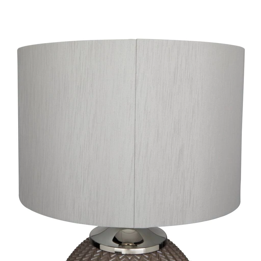 Cheapest ❤️ Grey Polyester Transitional Table Lamp, 27" x 17" x 17" by Ivory and Iris ❤️ 4 Cheapest ❤️ Grey Polyester Transitional Table Lamp, 27" x 17" x 17" by Ivory and Iris ❤️ - Image 4