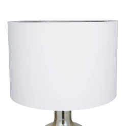 Discount ⌛ White Polyester Traditional Table Lamp, 27" x 17" x 17" by Ivory and Iris 🎉 -Cheap Ivory and Iris Store D496028S 3
