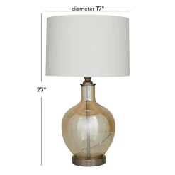 Discount ⌛ White Polyester Traditional Table Lamp, 27" x 17" x 17" by Ivory and Iris 🎉 -Cheap Ivory and Iris Store D496028S 8