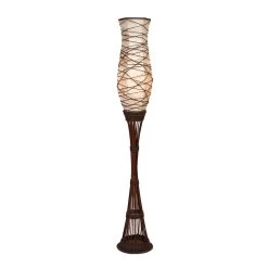 Flash Sale 🔔 Brown Bamboo and Iron Traditional Floor Lamp, 59" x 10" x 10" by Ivory and Iris 🧨