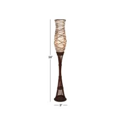 Flash Sale 🔔 Brown Bamboo and Iron Traditional Floor Lamp, 59" x 10" x 10" by Ivory and Iris 🧨 -Cheap Ivory and Iris Store D496031S 6