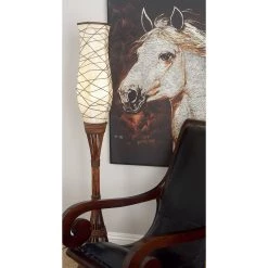 Flash Sale 🔔 Brown Bamboo and Iron Traditional Floor Lamp, 59" x 10" x 10" by Ivory and Iris 🧨 -Cheap Ivory and Iris Store D496031S 7