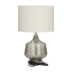 Coupon ✔️ Champagne Linen Transitional Table Lamp, 21" x 13" x 13" by Ivory and Iris ❤️ -Cheap Ivory and Iris Store D496035S 7