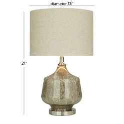 Coupon ✔️ Champagne Linen Transitional Table Lamp, 21" x 13" x 13" by Ivory and Iris ❤️ -Cheap Ivory and Iris Store D496035S 8