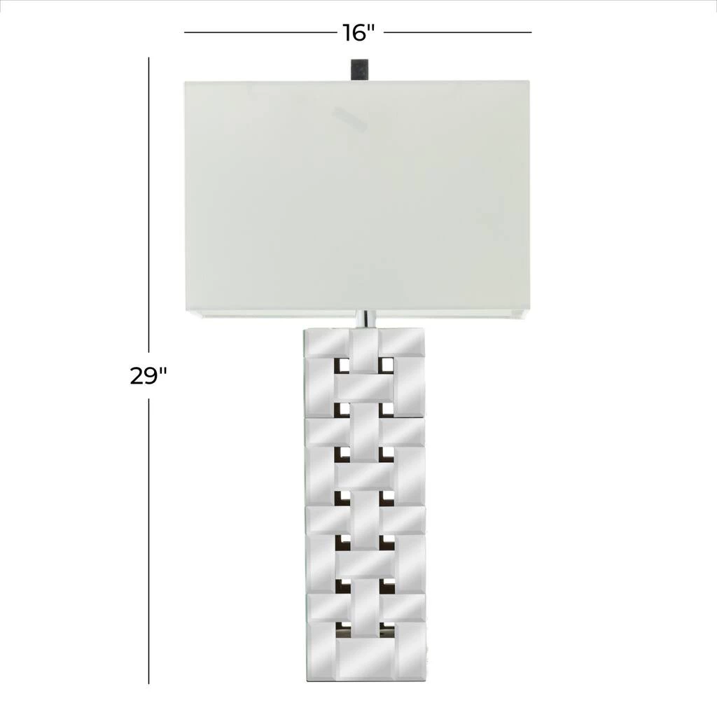 Discount π Silver Glass Glam Table Lamp, 29" x 10" x 16" by Ivory and Iris π 9 Discount π Silver Glass Glam Table Lamp, 29" x 10" x 16" by Ivory and Iris π - Image 9