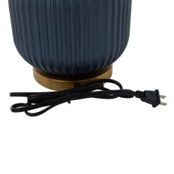 Flash Sale ⌛ Blue Glass Transitional Table Lamp, 20" x 13" x 13" by Ivory and Iris ❤️ -Cheap Ivory and Iris Store D496039S 3