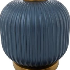 Flash Sale ⌛ Blue Glass Transitional Table Lamp, 20" x 13" x 13" by Ivory and Iris ❤️ -Cheap Ivory and Iris Store D496039S 4