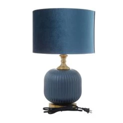 Flash Sale ⌛ Blue Glass Transitional Table Lamp, 20" x 13" x 13" by Ivory and Iris ❤️ -Cheap Ivory and Iris Store D496039S 6