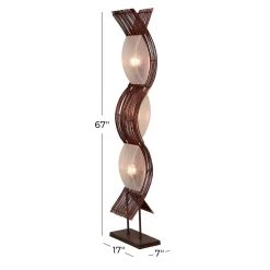 Budget 😍 Brown Bamboo and Iron Coastal Floor Lamp, 67" x 17" x 7" by Ivory and Iris ✨ -Cheap Ivory and Iris Store D496055S 9