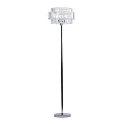 Best Pirce 🔥 Silver Iron Contemporary Floor Lamp, 62" x 16" x 16" by Ivory and Iris 🔔
