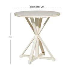 Flash Sale 👏 31" White Wood Farmhouse Accent Table by Ivory and Iris 🔥 -Cheap Ivory and Iris Store D496264S 7