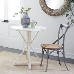 Flash Sale 👏 31" White Wood Farmhouse Accent Table by Ivory and Iris 🔥 -Cheap Ivory and Iris Store D496264S 8