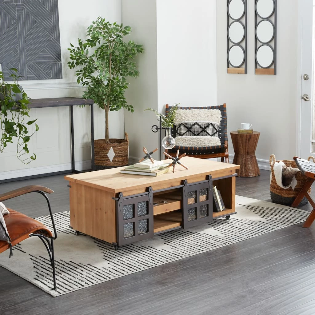 Best Sale π 47" Brown Fir Industrial Coffee Table by Ivory and Iris π 12 Best Sale π 47" Brown Fir Industrial Coffee Table by Ivory and Iris π - Image 12