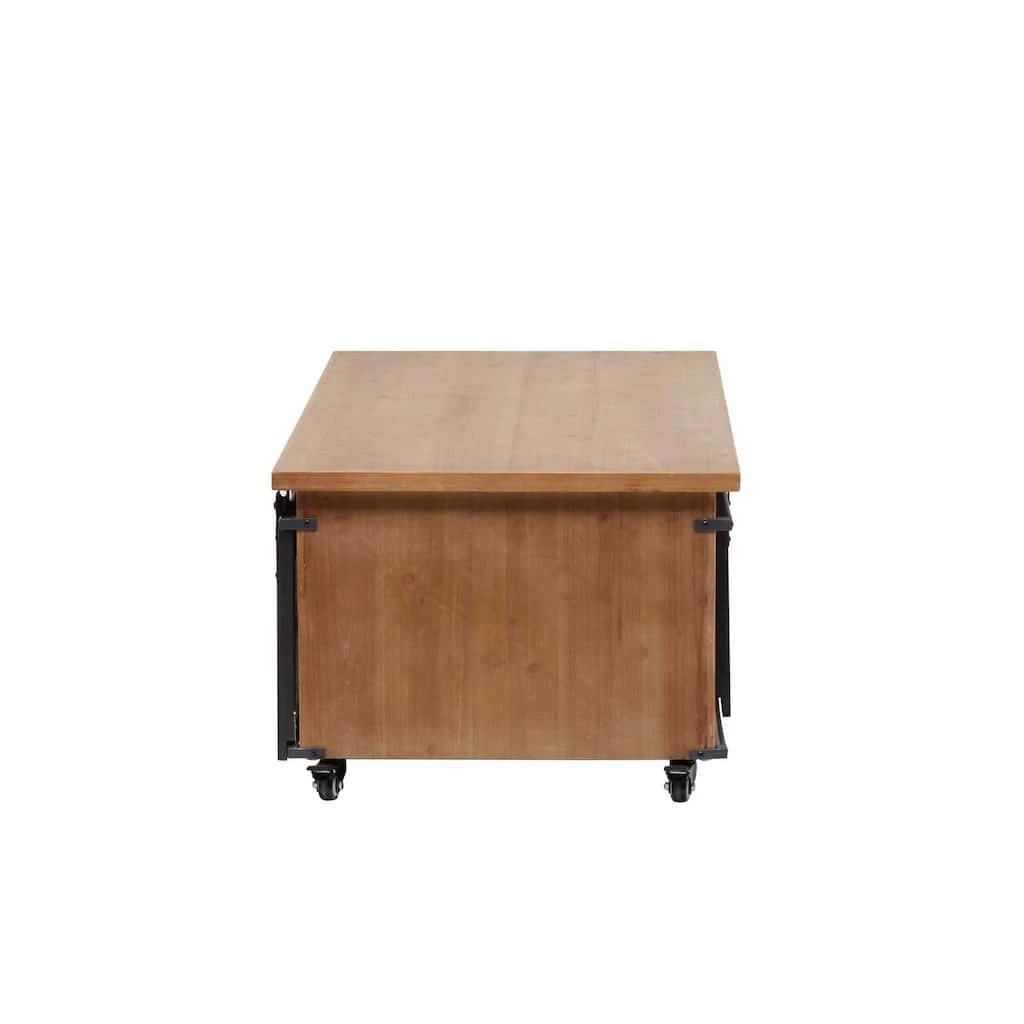 Best Sale π 47" Brown Fir Industrial Coffee Table by Ivory and Iris π 2 Best Sale π 47" Brown Fir Industrial Coffee Table by Ivory and Iris π - Image 2